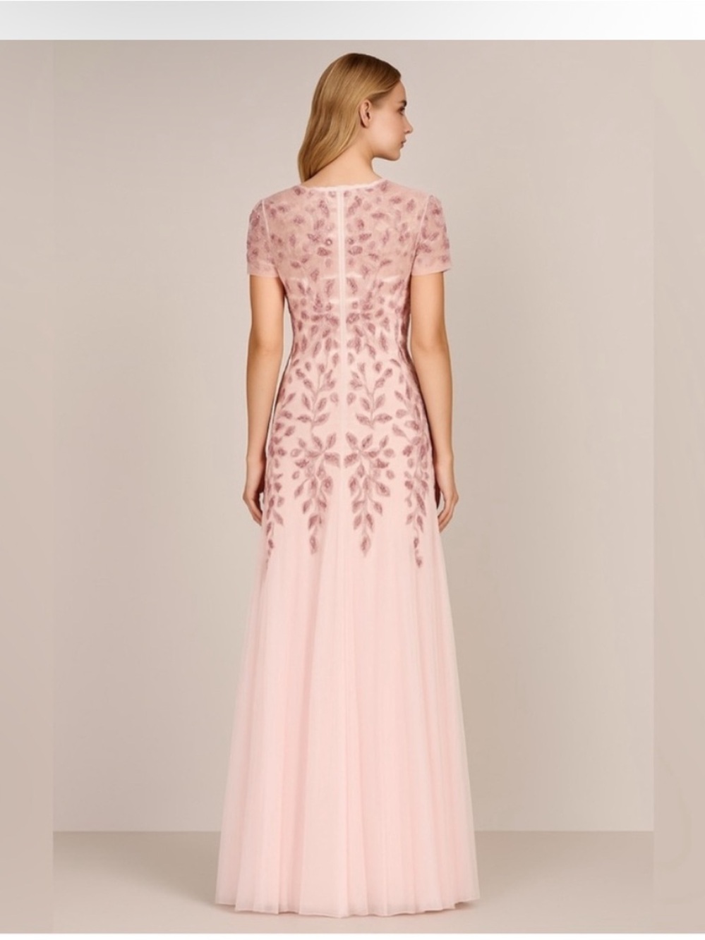 Adrianna Papell Blush Pink Beaded Gown Size 16 NWT Formal Evening Dress MOB GALA - Picture 2 of 16